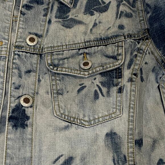 VTG Ann Taylor Jeans Tie Dye Denim Crop Jean Jacket Women's S Blue | EUC - Picture 4 of 10